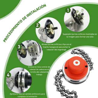 Cabezal de corte con cadena – Potente accesorio universal para desmalezadoras