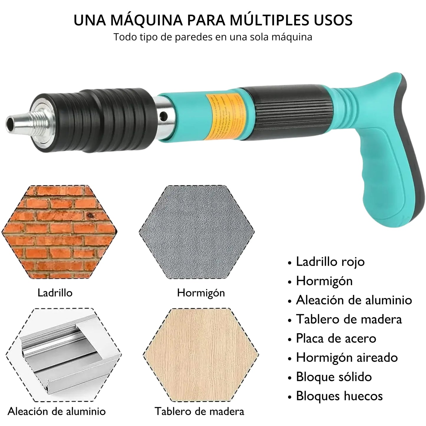 Pistola Remachadora de Clavos Portátil (100 Clavos Gratis🎁)
