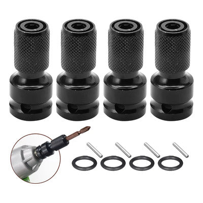 Pack de 2 Adaptadores Enchufe Hembra Hexagonal 1/2" a 1/4" para Taladros y Trinquetes