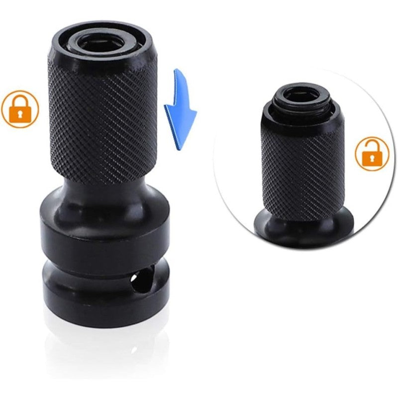 Pack de 2 Adaptadores Enchufe Hembra Hexagonal 1/2" a 1/4" para Taladros y Trinquetes