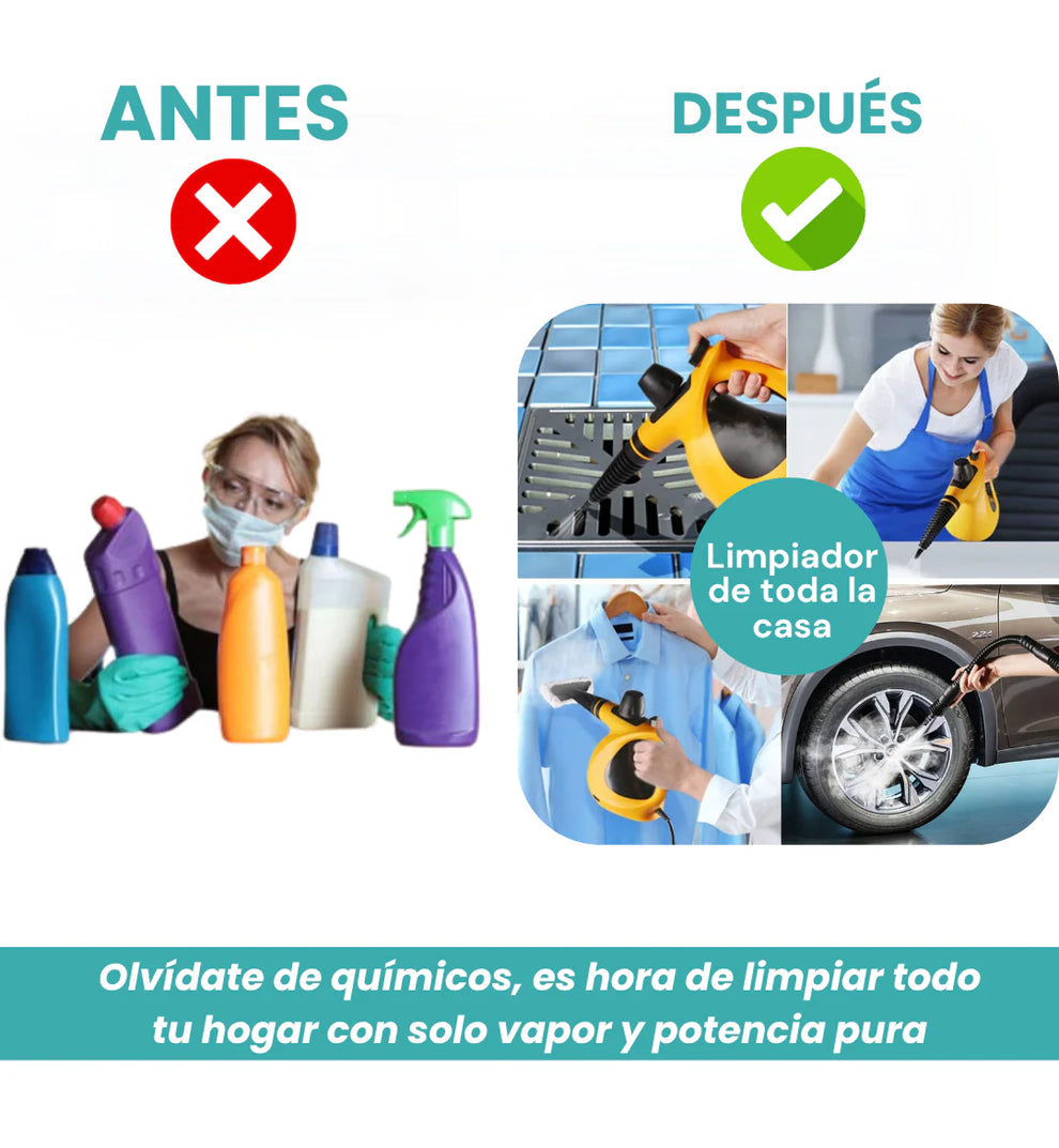 Máquina a Vapor para Limpieza Multifuncional con 9 accesorios