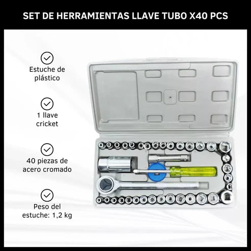 CAJA DE HERRAMIENTAS 40 PIEZAS (PORTÁTIL)