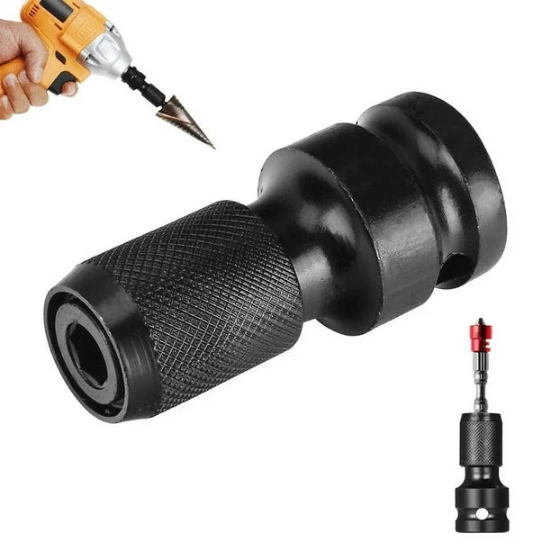Pack de 2 Adaptadores Enchufe Hembra Hexagonal 1/2" a 1/4" para Taladros y Trinquetes