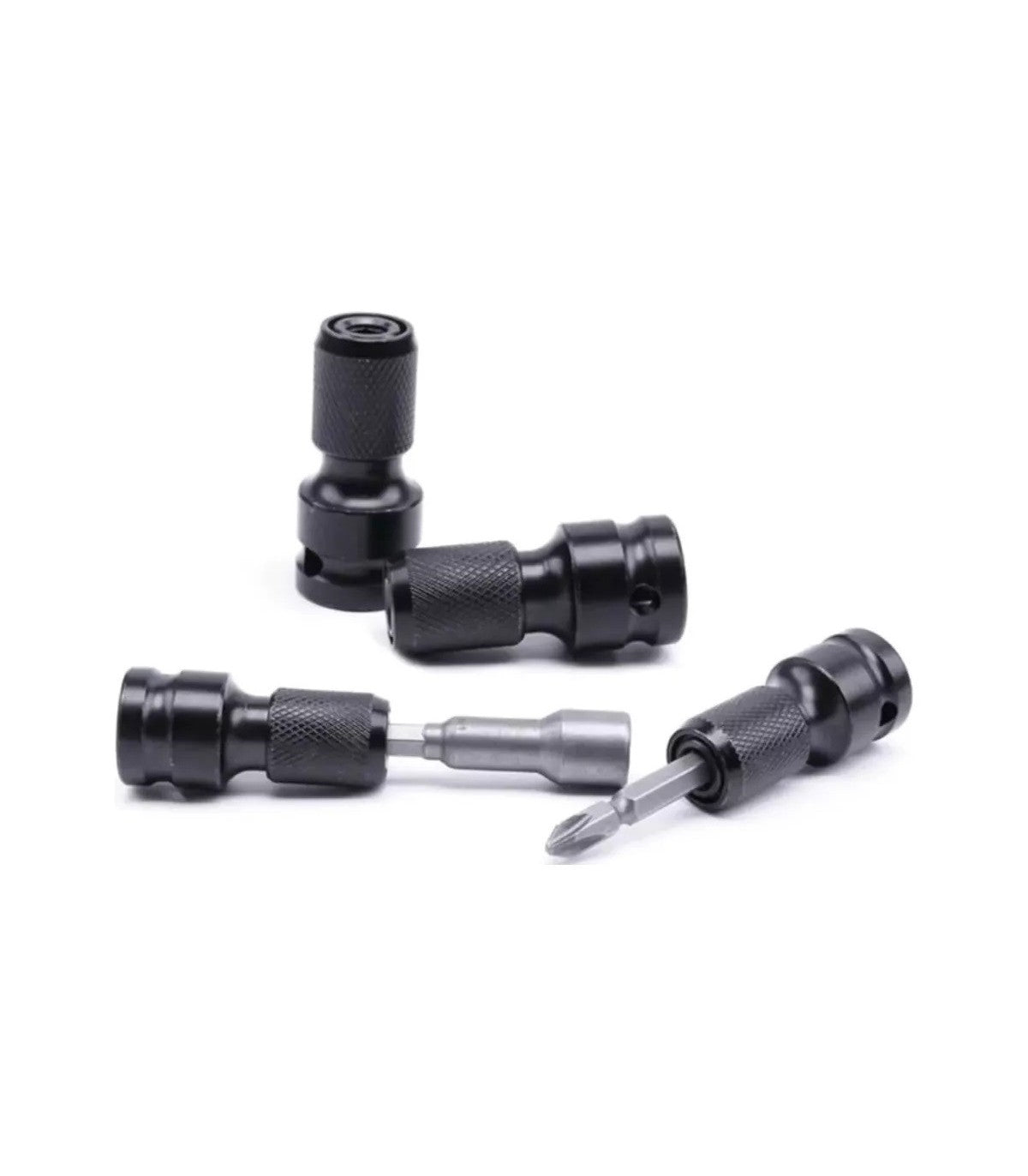 Pack de 2 Adaptadores Enchufe Hembra Hexagonal 1/2" a 1/4" para Taladros y Trinquetes