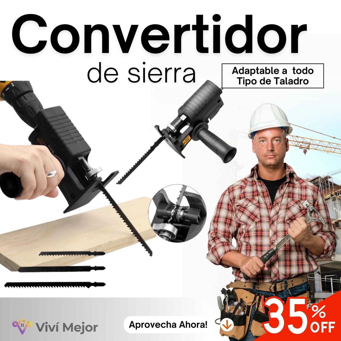 Convertidor de Taladro a Sierra / Calidad Industrial