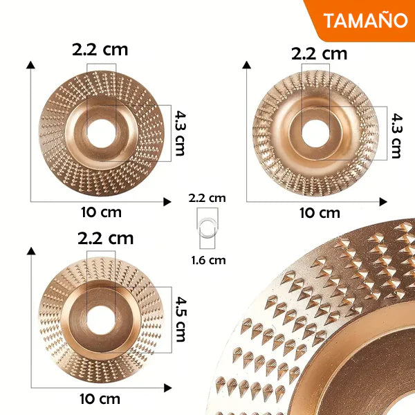 Discos para Tallar/Pulir Madera X3+ Brocas Giratorias Hss de regalo 🎁