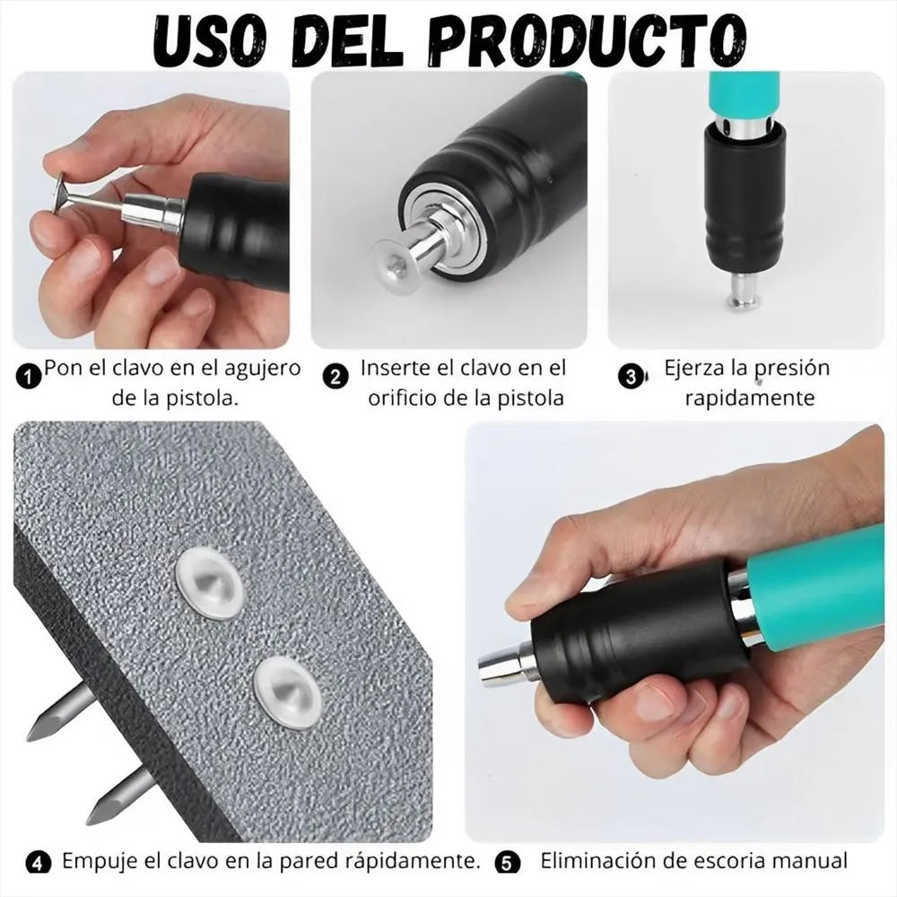 Pistola Remachadora de Clavos Portátil (100 Clavos Gratis🎁)