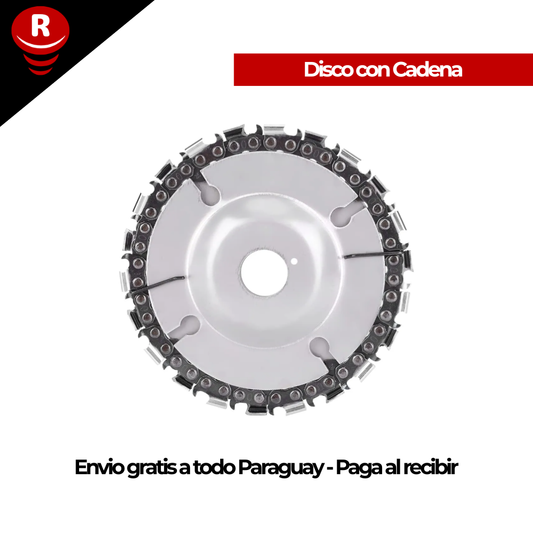 Disco con Cadena tipo Motosierra para corte de Madera